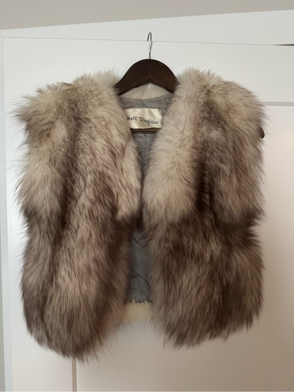 Vintage Holt Renfrew REAL Fur Vest - Taupe